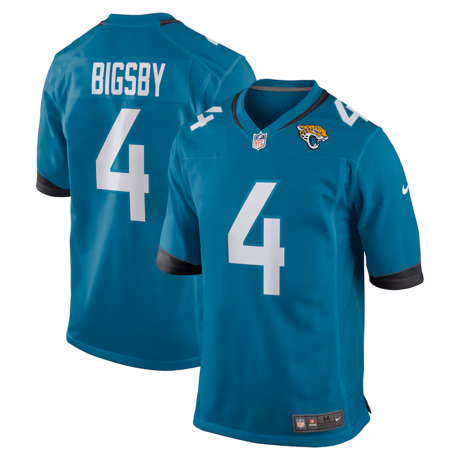 Men's Jacksonville Jaguars Tank Bigsby Nike Teal Game Jersey - ujerseystore
