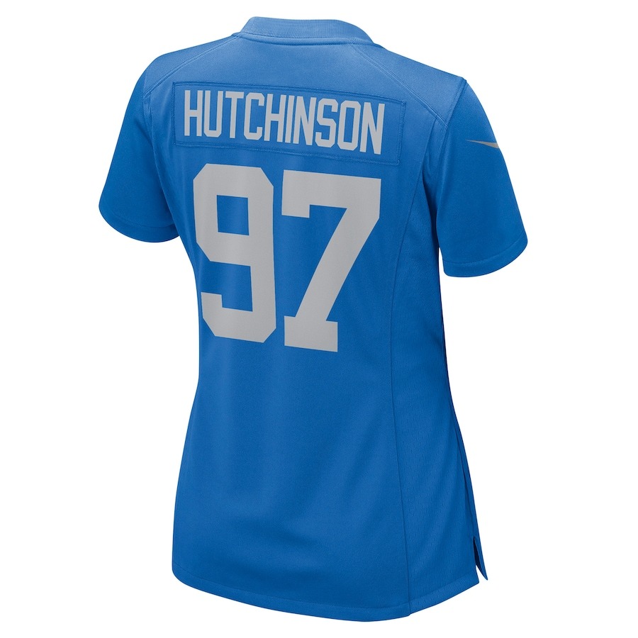 Women's Detroit Lions Aidan Hutchinson Nike Blue Player Jersey - ujerseystore