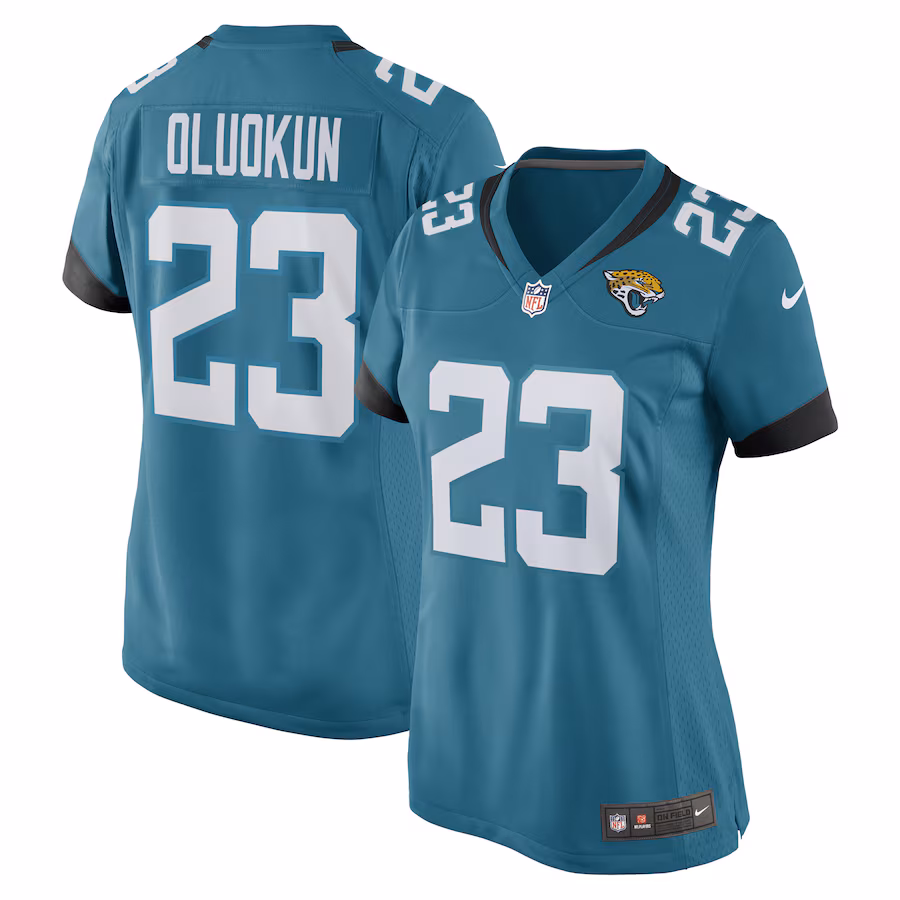 Women's Jacksonville Jaguars Foyesade Oluokun Nike Teal Game Player Jersey - ujerseystore