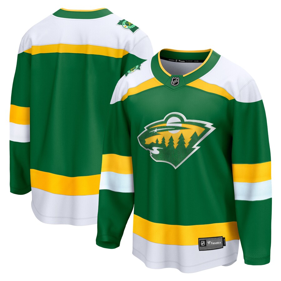 Men's Minnesota Wild Fanatics Branded Green 2023/24 Alternate Premier Breakaway Jersey - ujerseystore