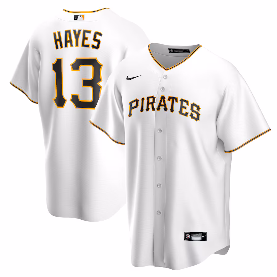 Men's Pittsburgh Pirates Ke'Bryan Hayes Nike White Home Replica Jersey - ujerseystore