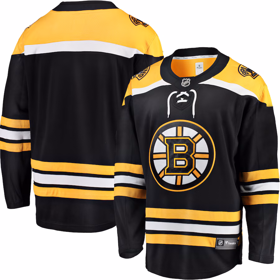 Men's Boston Bruins Fanatics Black Breakaway Home Jersey - ujerseystore