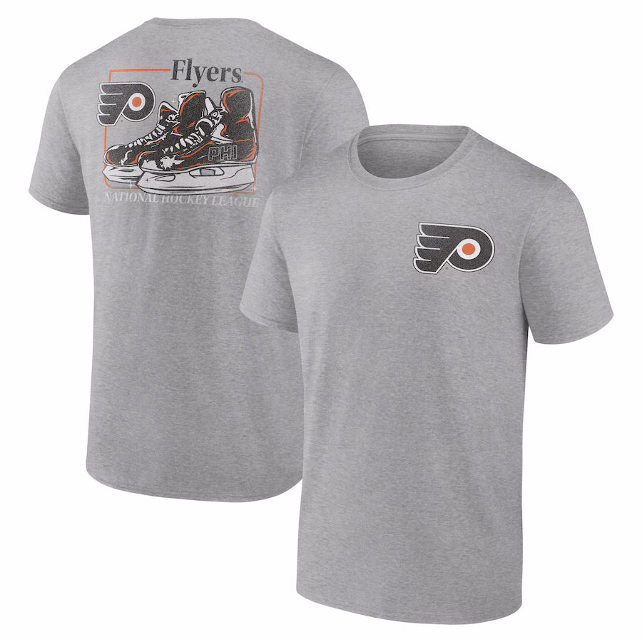 Men's Philadelphia Flyers Heather Gray Glory Skates T-Shirt - ujerseystore