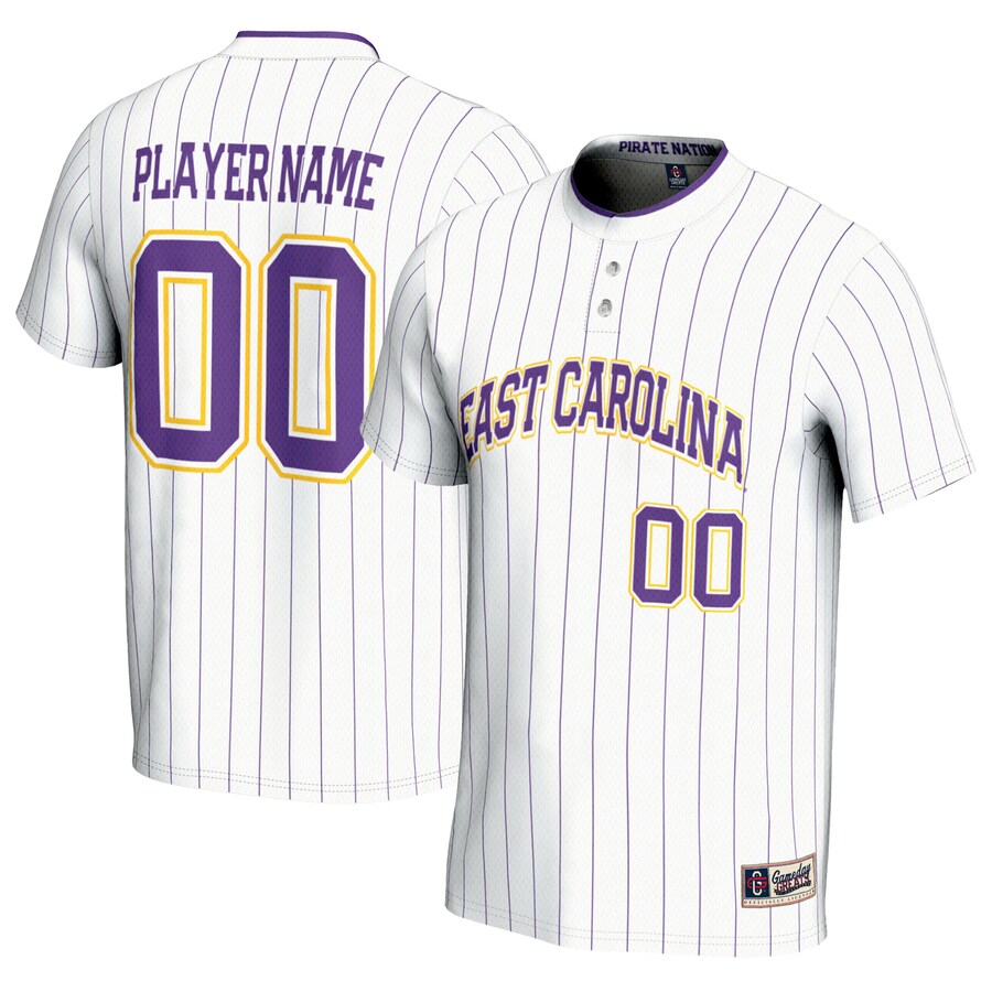 ECU Pirates GameDay Greats Unisex NIL Pick-A-Player Lightweight Softball Jersey - White - ujerseystore