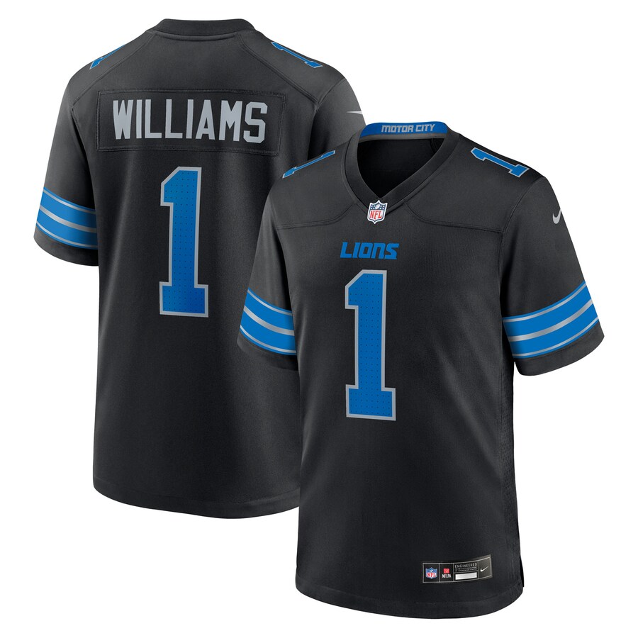 Men's Detroit Lions Jameson Williams Nike Black 2nd Alternate Game Player Jersey - ujerseystore