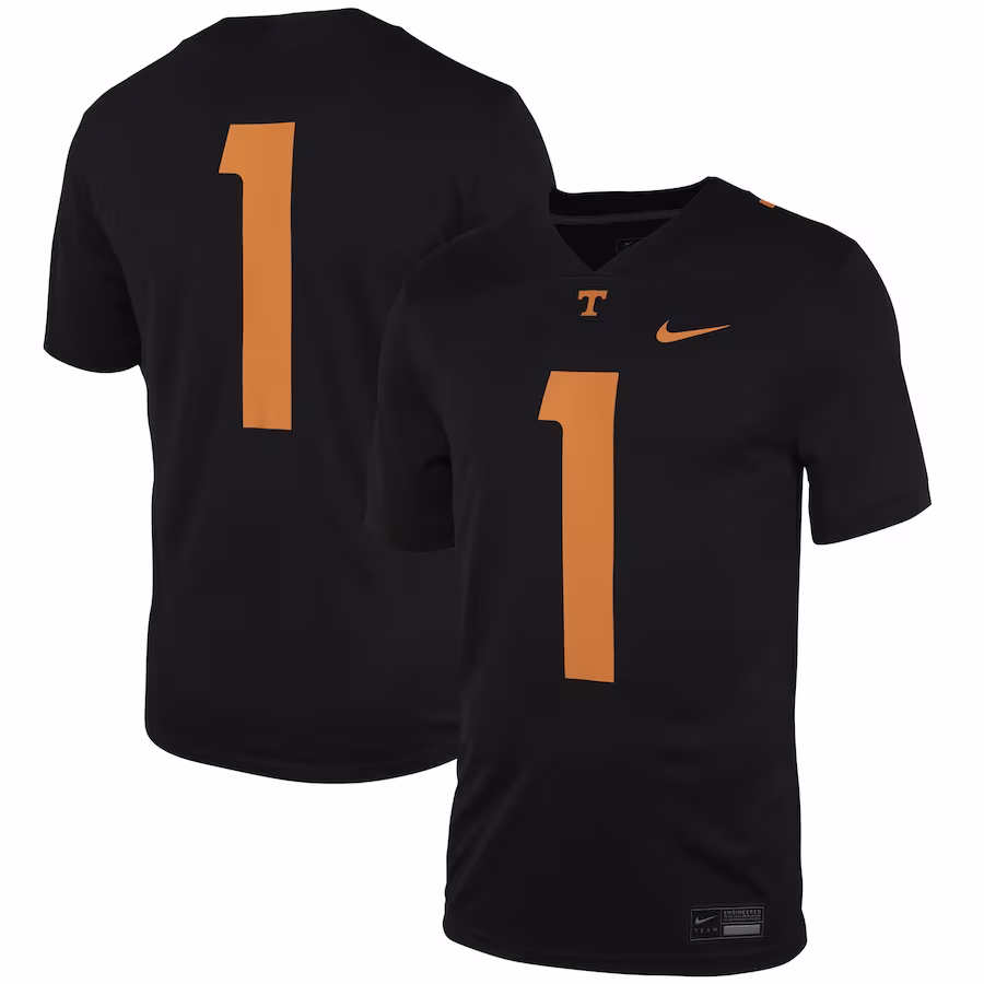 #1 Tennessee Volunteers Nike Dark Mode Game Jersey – Black - ujerseystore