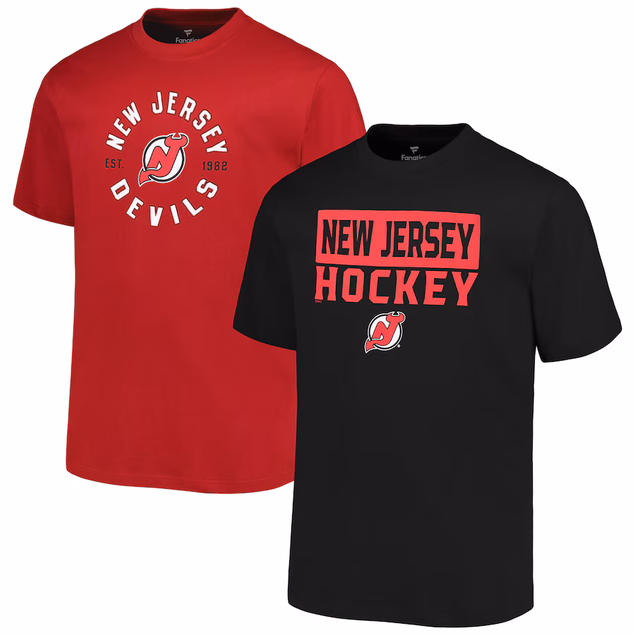 Men's New Jersey Devils Fanatics Big & Tall 2-Pack T-Shirt Set - ujerseystore