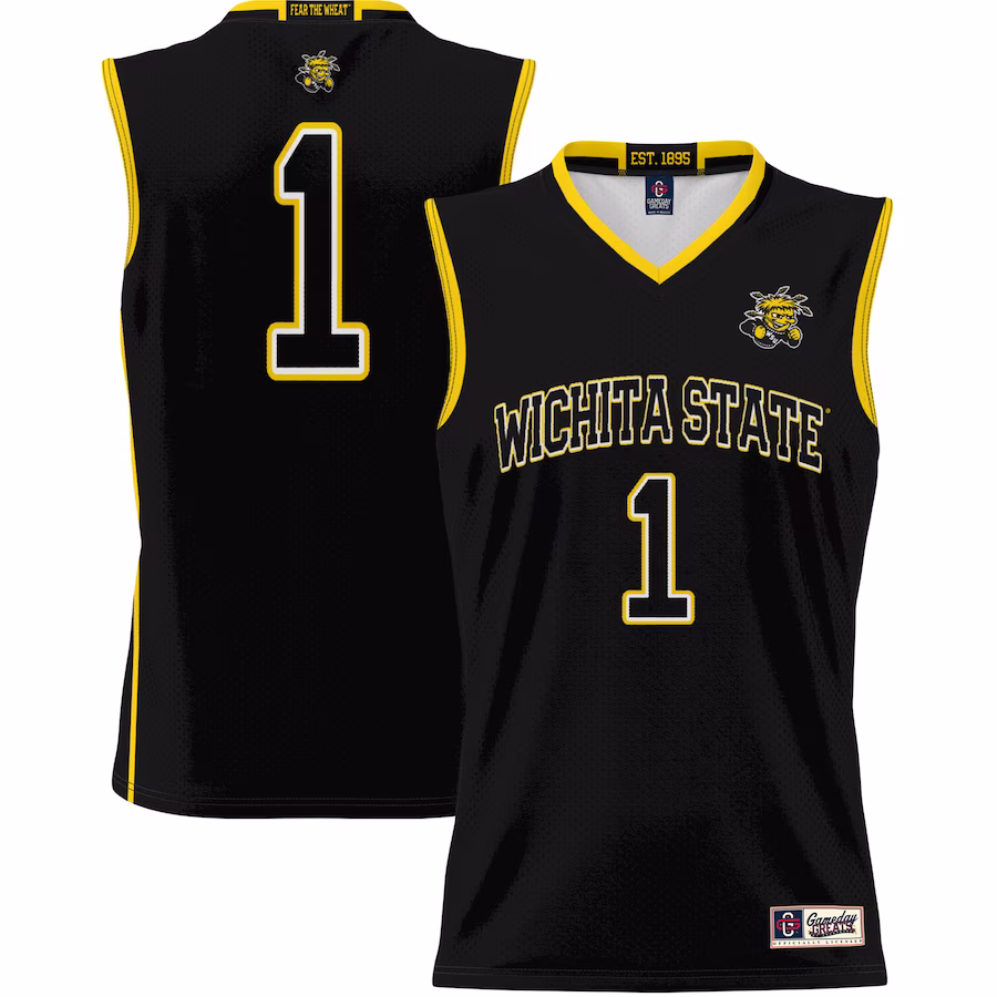 Wichita State Shockers GameDay Greats Unisex  #1 Basketball Jersey -  Black - ujerseystore