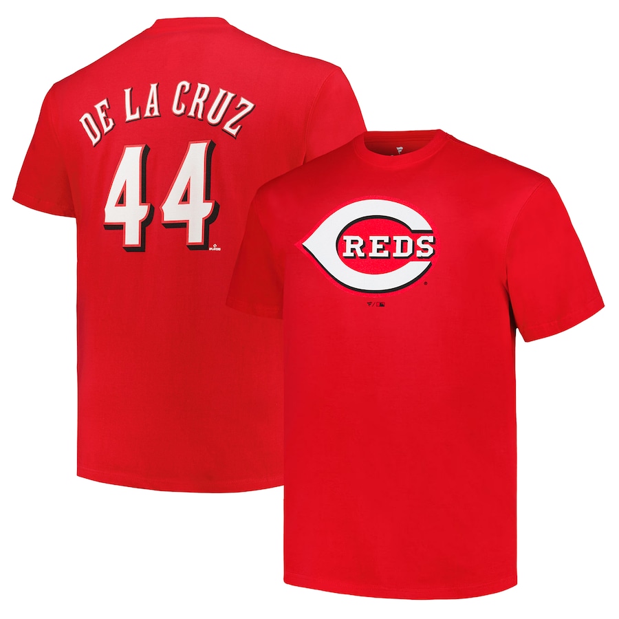 Men's Cincinnati Reds Elly De La Cruz Red Big & Tall Name & Number T-Shirt - ujerseystore