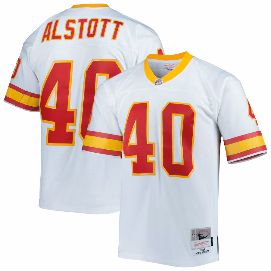 Men's Tampa Bay Buccaneers Mike Alstott Mitchell & Ness White Legacy Replica Jersey - ujerseystore