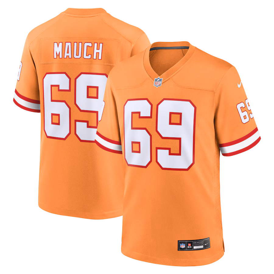 Men's Tampa Bay Buccaneers Cody Mauch Nike Orange Throwback Game Jersey - ujerseystore
