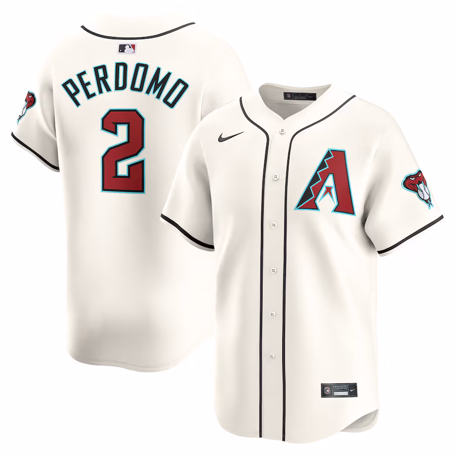 Men's Arizona Diamondbacks Geraldo Perdomo Nike White Home Limited Player Jersey - ujerseystore