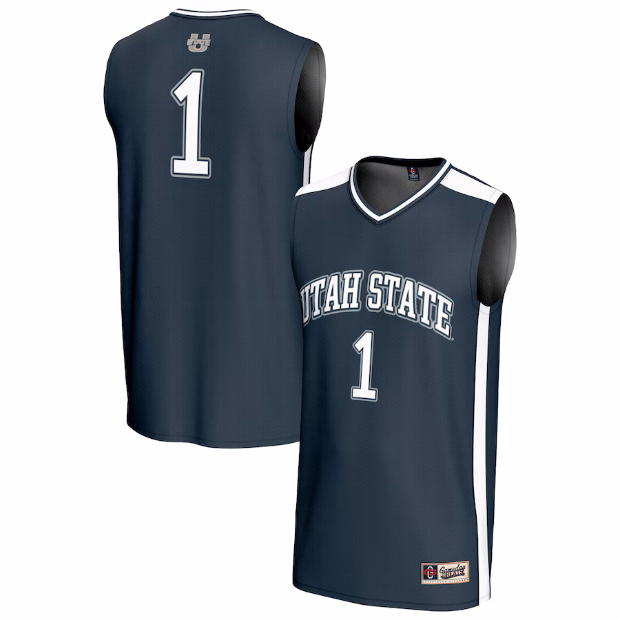 Youth GameDay Greats #1 Navy Utah State Aggies Lightweight Basketball Fashion Jersey - ujerseystore