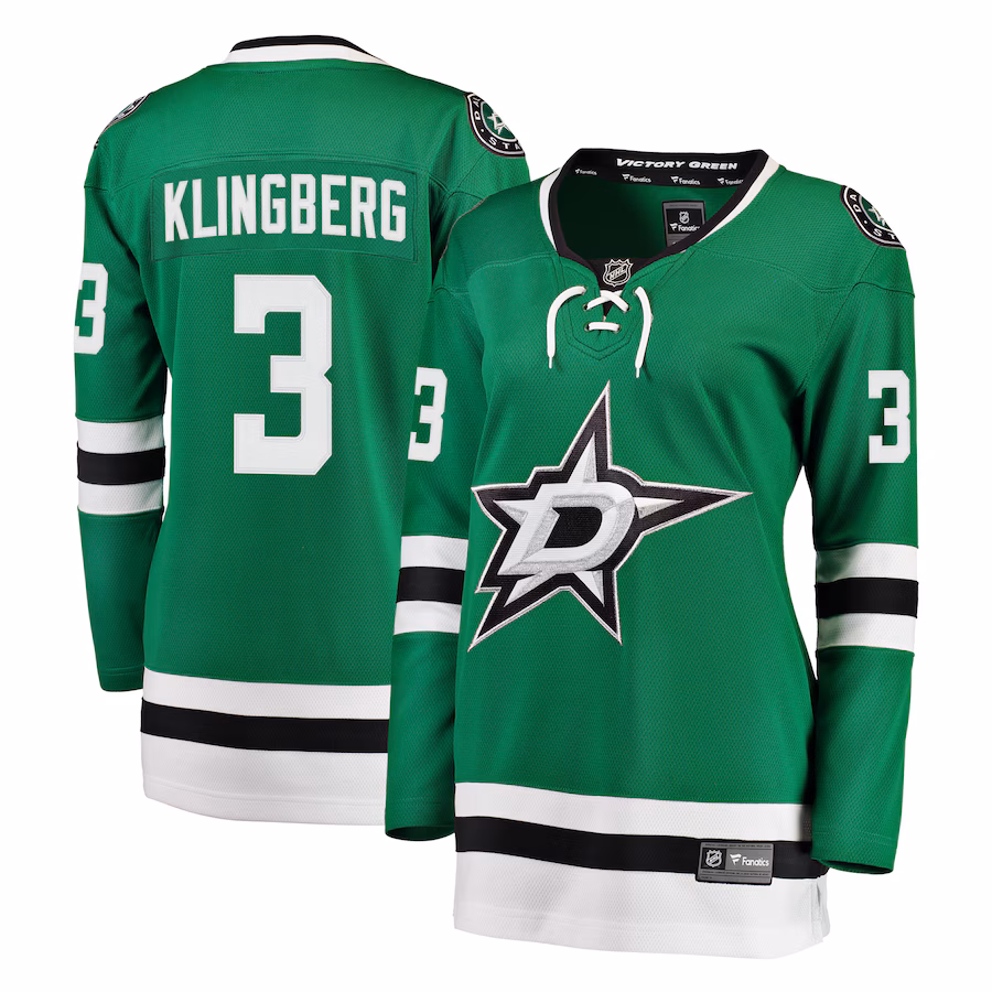 Women's Dallas Stars John Klingberg Fanatics Kelly Green Breakaway Player Jersey - ujerseystore