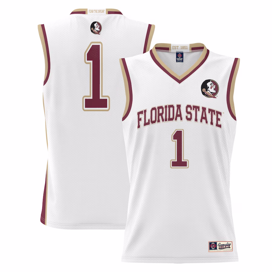 #1 Florida State Seminoles GameDay Greats Youth Lightweight Basketball Jersey - White - ujerseystore