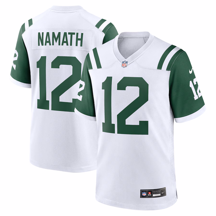 Men's New York Jets Joe Namath Nike White Classic Alternate Retired Player Game Jersey - ujerseystore