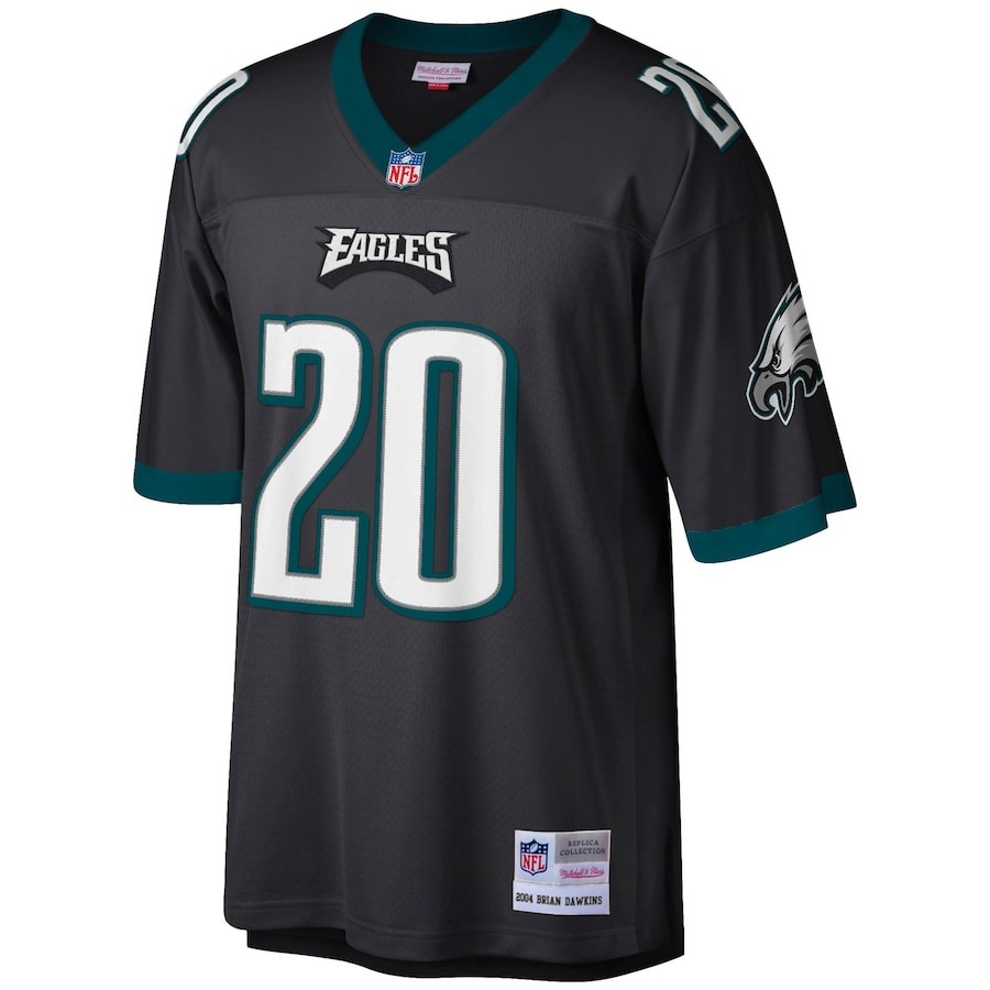 Men's Philadelphia Eagles Brian Dawkins Mitchell & Ness Black Legacy Replica Jersey - ujerseystore
