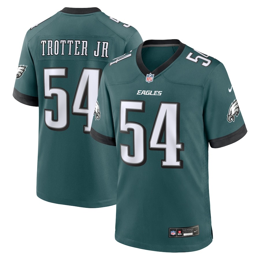 Men's Philadelphia Eagles Jeremiah Trotter Jr. Nike Green Game Jersey - ujerseystore