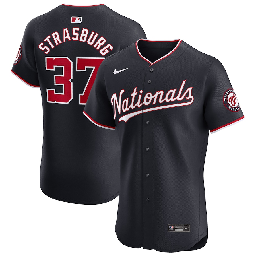 Men's Washington Nationals Stephen Strasburg Nike Navy Alternate Elite Player Jersey - ujerseystore