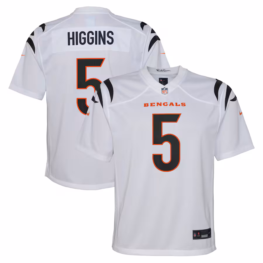 Youth Cincinnati Bengals Tee Higgins Nike White Game Jersey - ujerseystore
