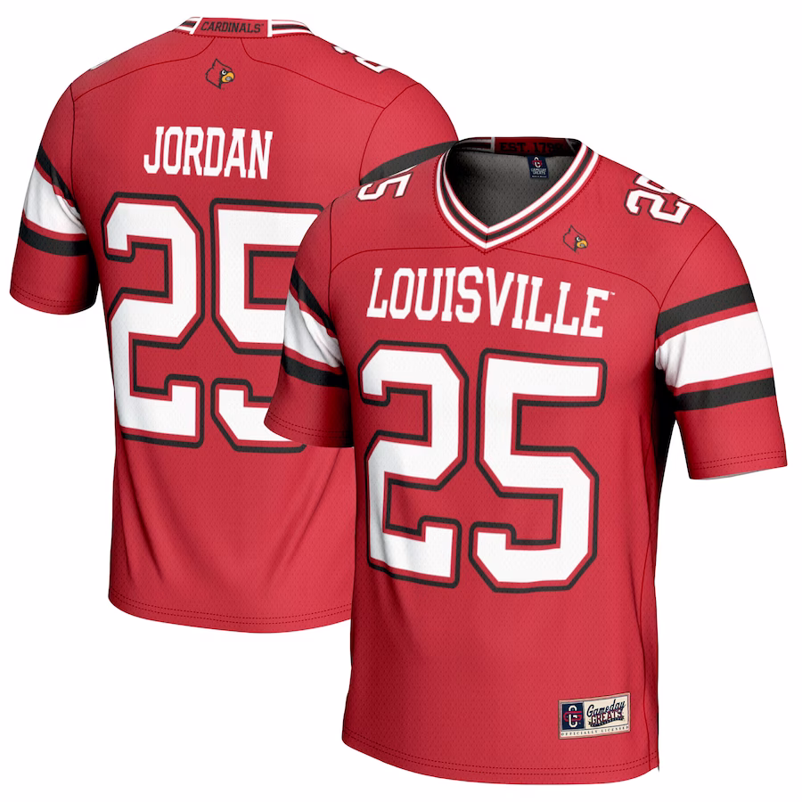 Jawhar Jordan Louisville Cardinals GameDay Greats NIL Player Football Jersey - Red - ujerseystore