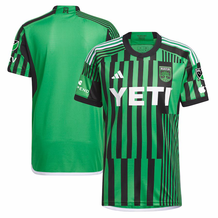 Men's Austin FC adidas Green 2023 Las Voces Kit Authentic Jersey - ujerseystore