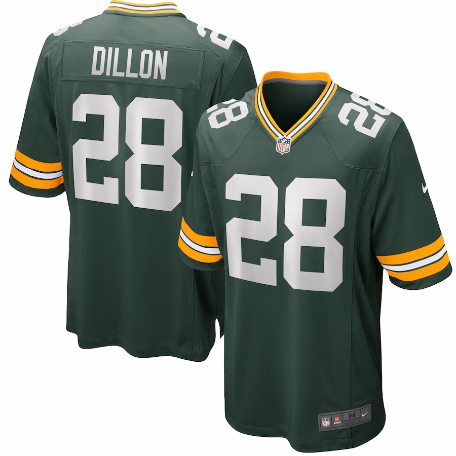 Men's Green Bay Packers AJ Dillon Nike Green Team Game Jersey - ujerseystore