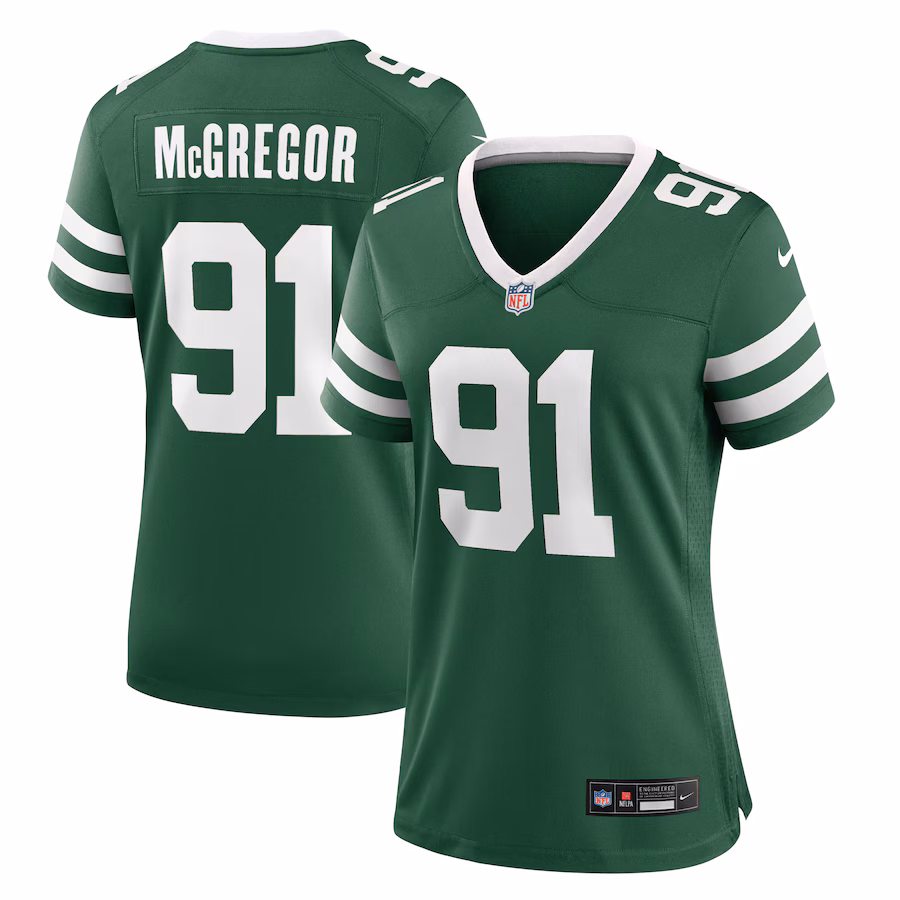 Women's New York Jets Braiden McGregor Nike Legacy Green Team Game Jersey - ujerseystore