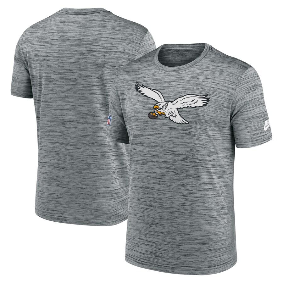Men's Philadelphia Eagles Nike Gray Velocity Alternate Logo Performance T-Shirt - ujerseystore