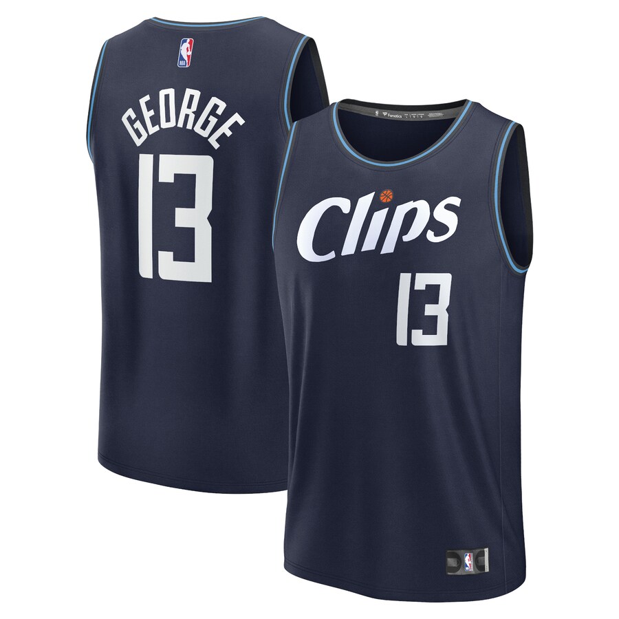 Youth LA Clippers Paul George Fanatics Navy Fast Break Jersey - City Edition - ujerseystore