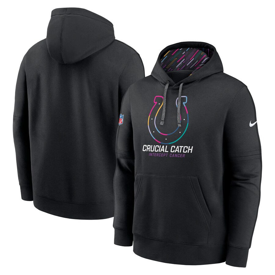 Men's Indianapolis Colts Nike Black 2024 NFL Crucial Catch Club Pullover Hoodie - ujerseystore