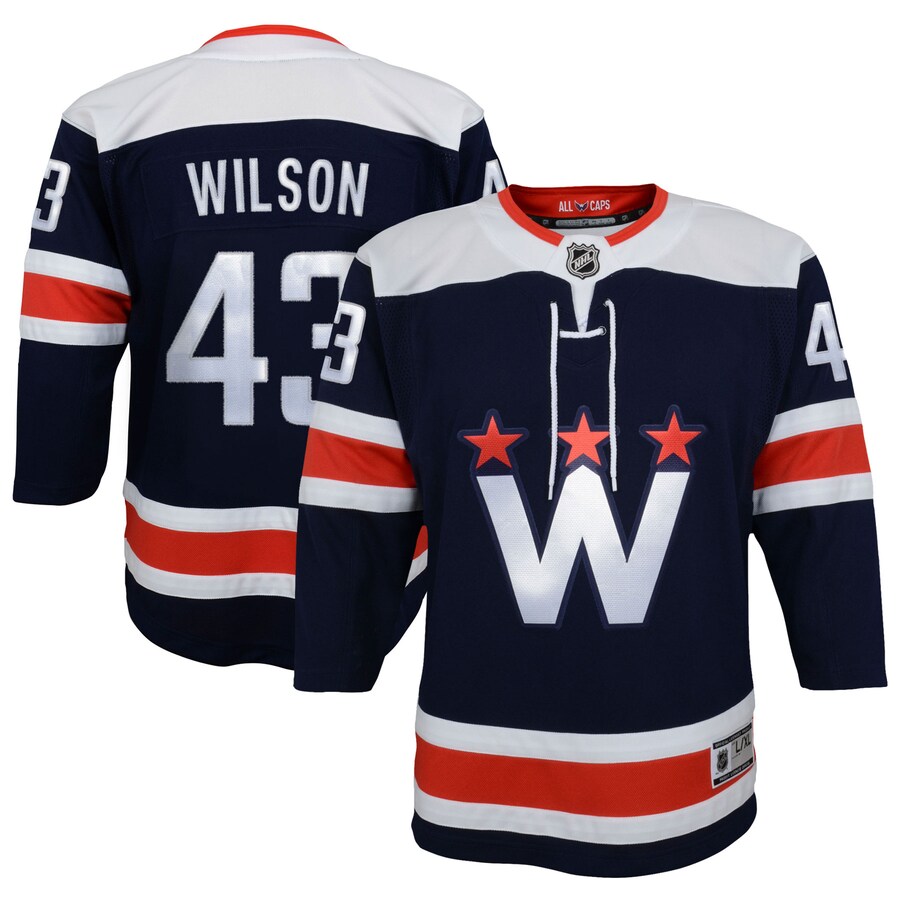 Youth Washington Capitals Tom Wilson Navy 2020/21 Alternate Premier Player Jersey - ujerseystore