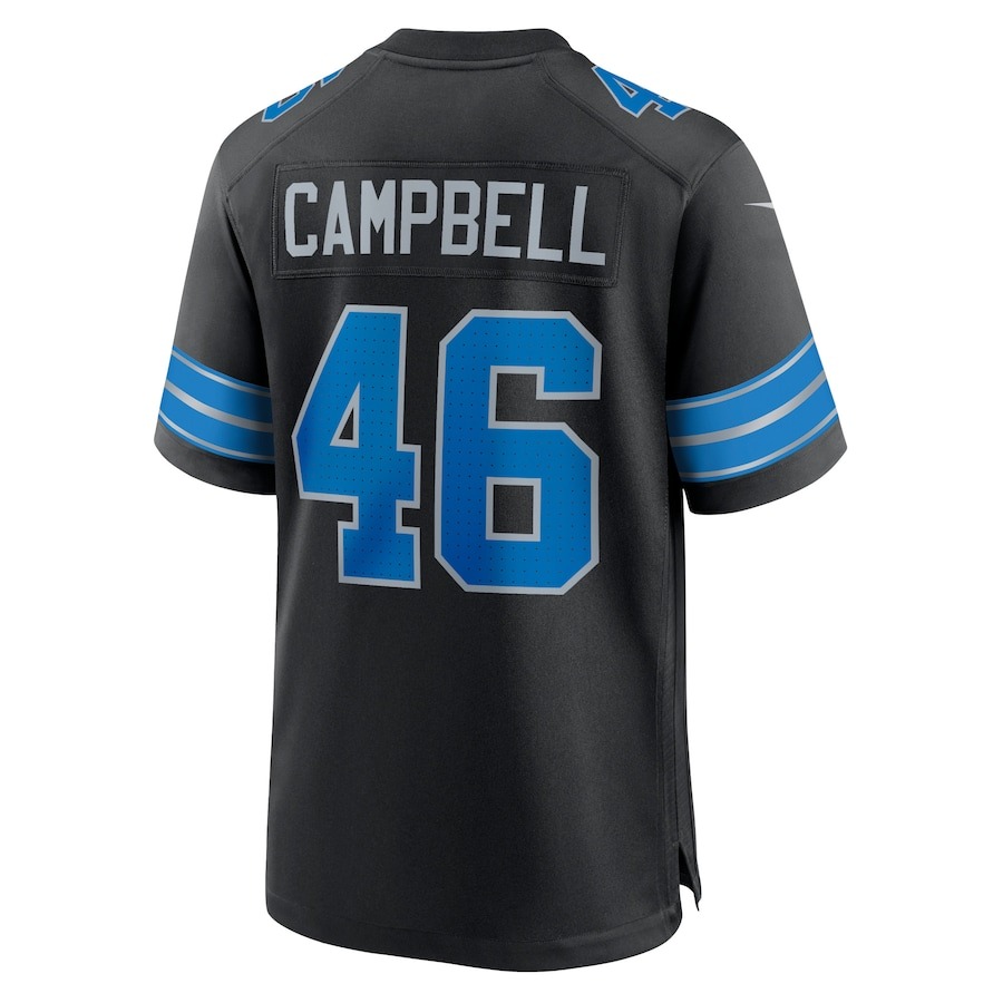 Men's Detroit Lions Jack Campbell Nike Black 2nd Alternate Game Jersey - ujerseystore