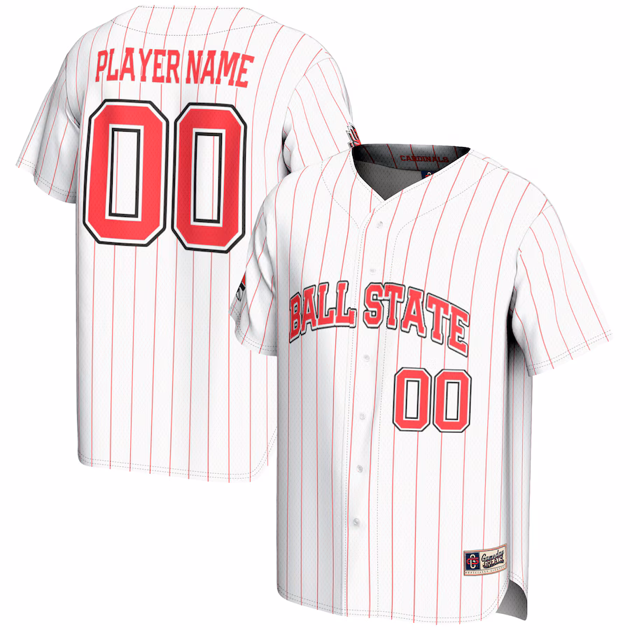 Ball State Cardinals GameDay Greats NIL Pick-A-Player Lightweight Baseball Jersey - White - ujerseystore