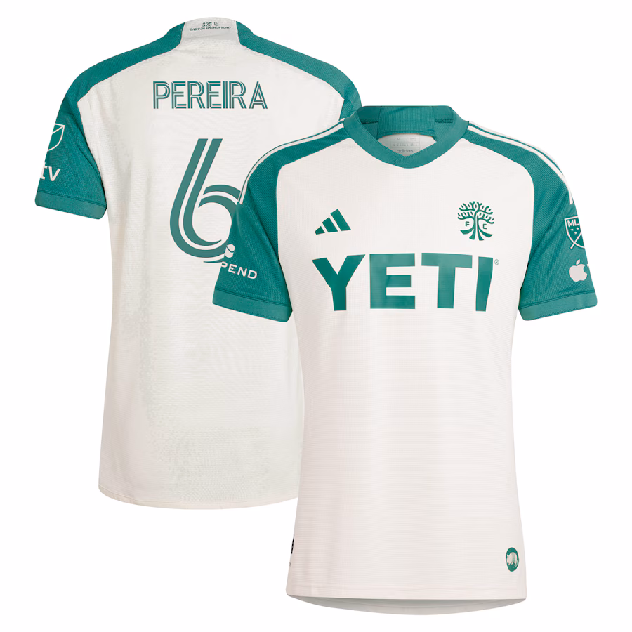 Men's Austin FC Daniel Pereira adidas Tan 2024 The Armadillo Kit Authentic Player Jersey - ujerseystore