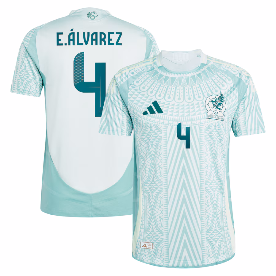 Men's Mexico National Team Edson Alvarez adidas Green 2024 Away Authentic Player Jersey - ujerseystore