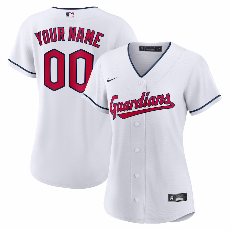 Women's Cleveland Guardians Nike White Replica Custom Jersey - ujerseystore