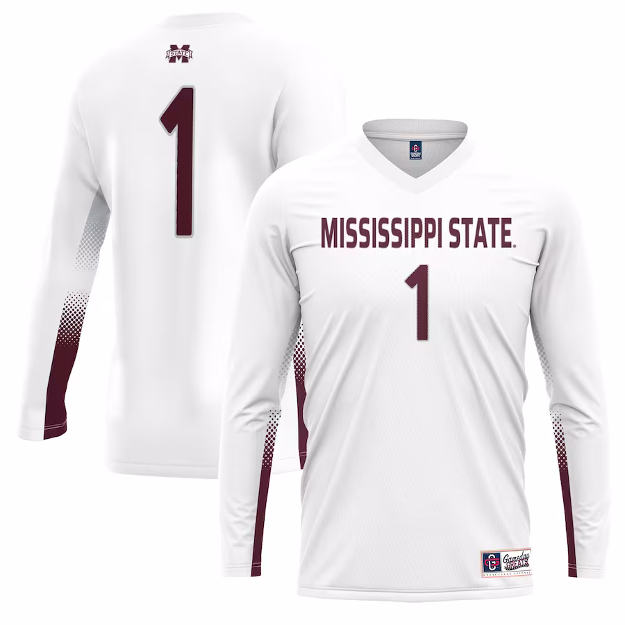#1 Mississippi State Bulldogs GameDay Greats Unisex Lightweight Volleyball Jersey - White - ujerseystore