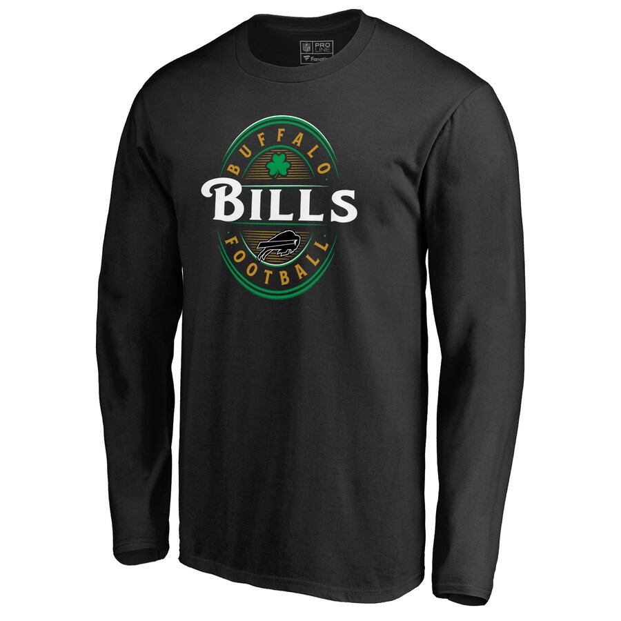 Men's Buffalo Bills Black Forever Lucky Long Sleeve T-Shirt - ujerseystore