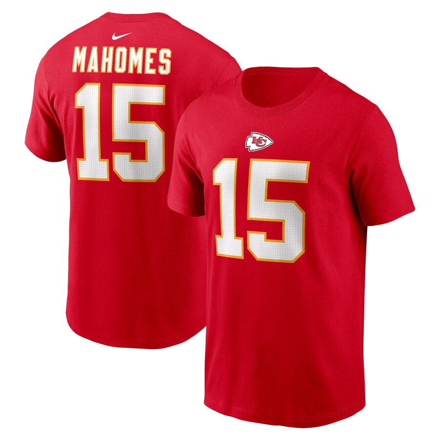 Men's Kansas City Chiefs Patrick Mahomes Nike Red Player Name & Number T-Shirt - ujerseystore