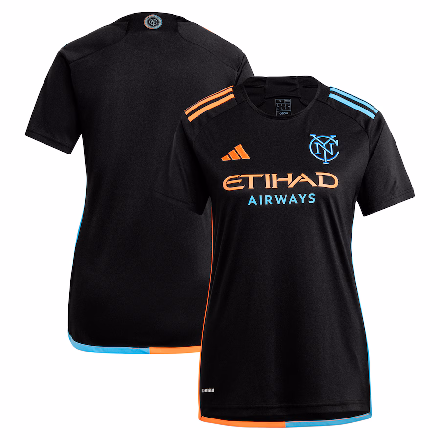 Women's New York City FC  adidas Black 2024 24/7 Kit Replica Jersey - ujerseystore