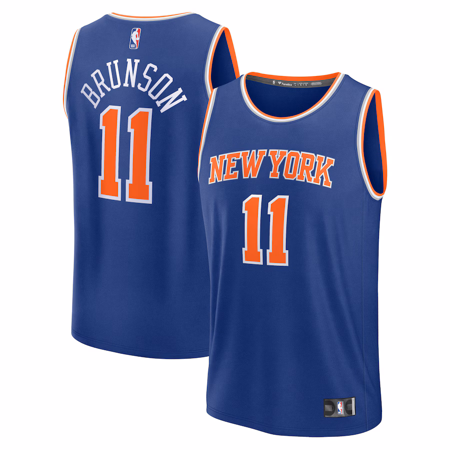 Youth New York Knicks Jalen Brunson Fanatics Blue Fast Break Replica Player Jersey - Icon Edition - ujerseystore