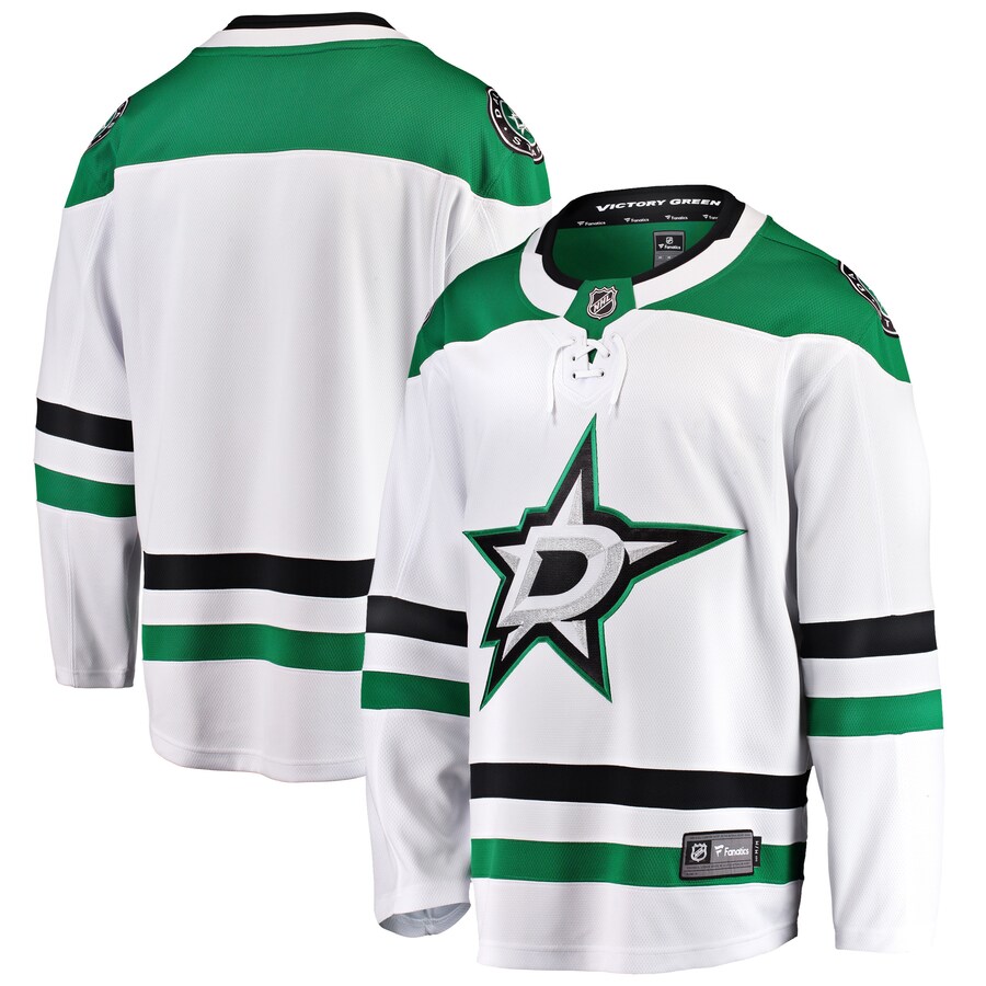 Men's Dallas Stars Fanatics Branded White Breakaway Away Jersey - ujerseystore