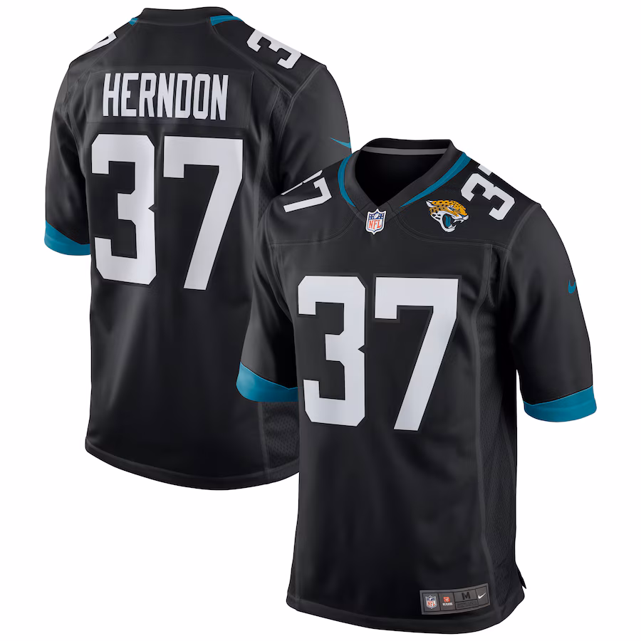 Men's Jacksonville Jaguars Tre Herndon Nike Black Game Jersey - ujerseystore