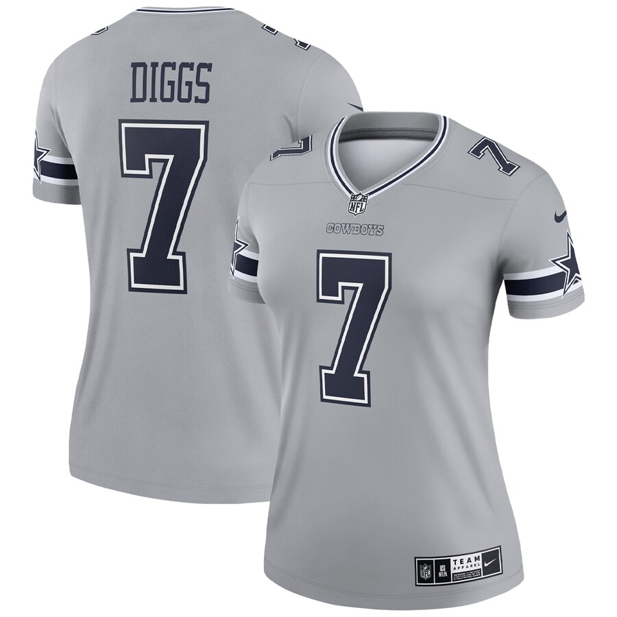 Women's Dallas Cowboys Trevon Diggs Nike Silver Inverted Legend Jersey - ujerseystore