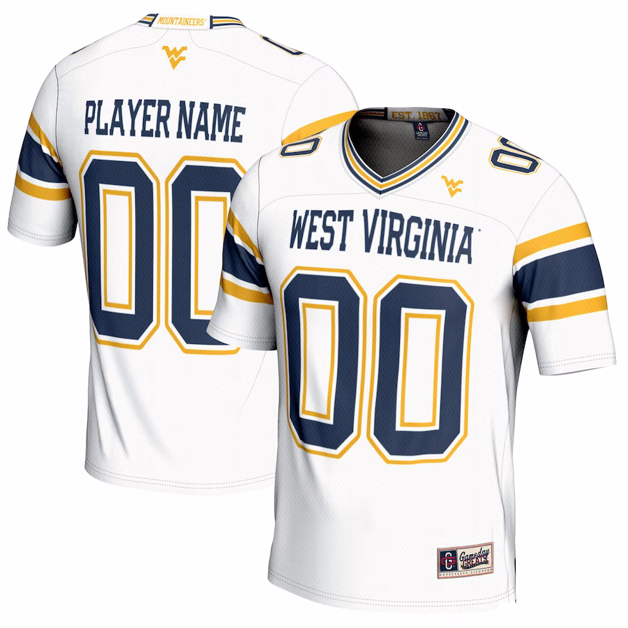 West Virginia Mountaineers GameDay Greats Youth NIL Pick-A-Player Football Jersey - White - ujerseystore