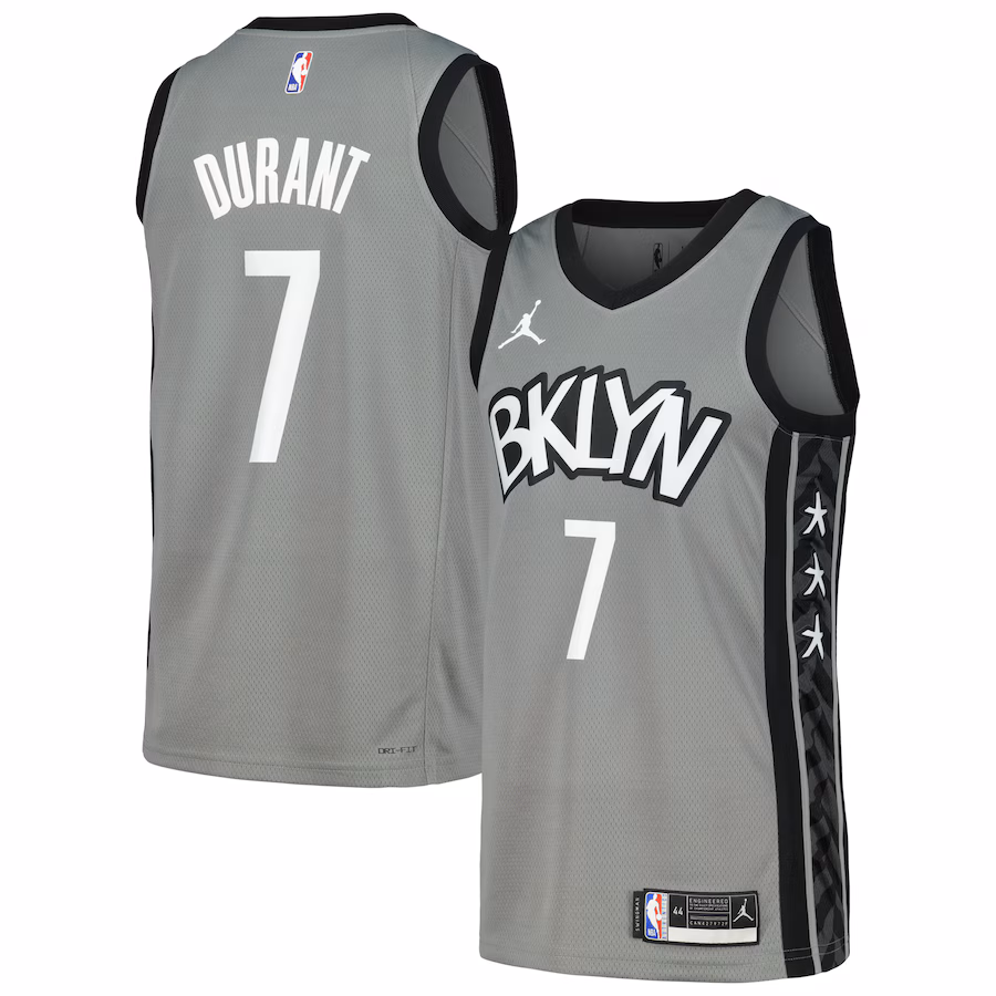 Men's Brooklyn Nets Kevin Durant Nike Gray Swingman Player Jersey - Statement Edition - ujerseystore