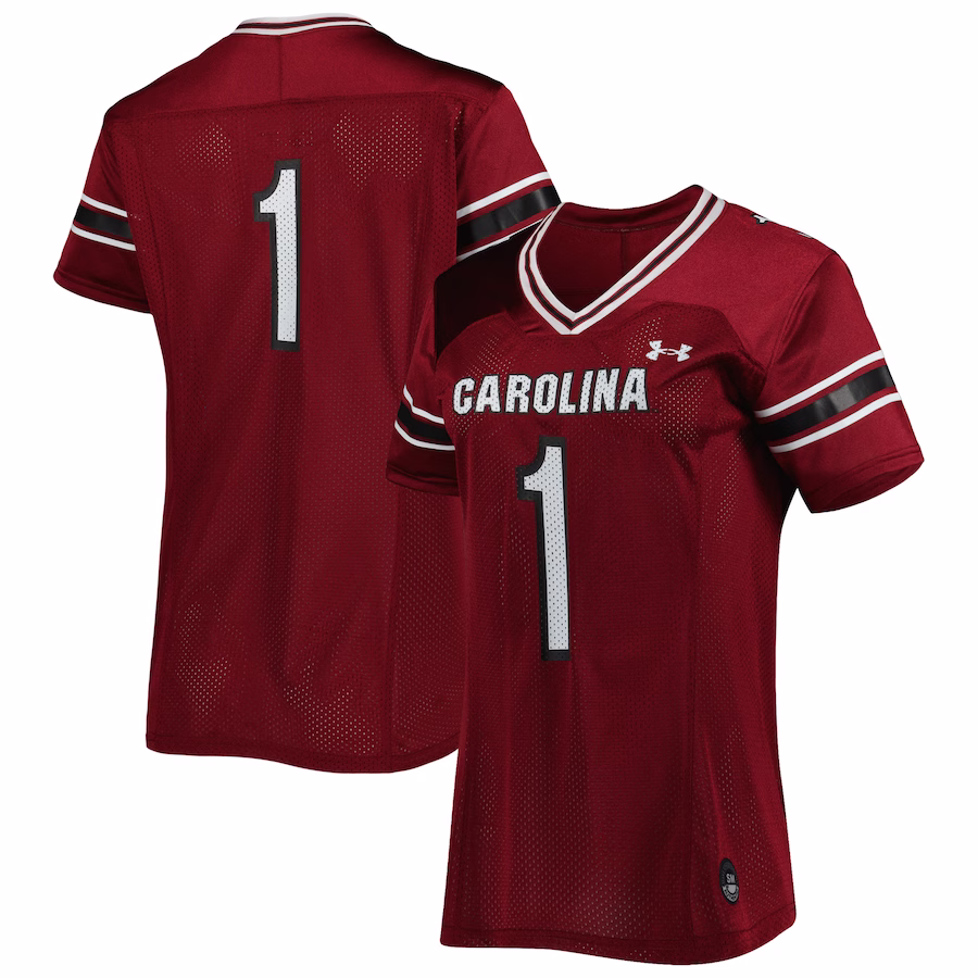 #1 South Carolina Gamecocks Under Armour Women's Replica Team Football Jersey - Garnet - ujerseystore