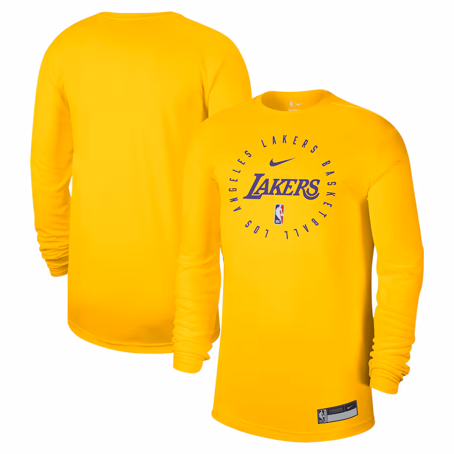 Men's Los Angeles Lakers Nike Gold 2024/25 Legend On-Court Practice Long Sleeve T-Shirt - ujerseystore
