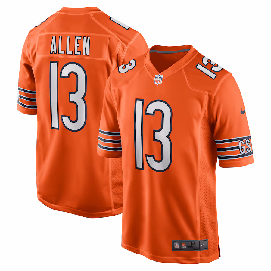 Men's Chicago Bears Keenan Allen Nike  Orange Alternate Game Jersey - ujerseystore